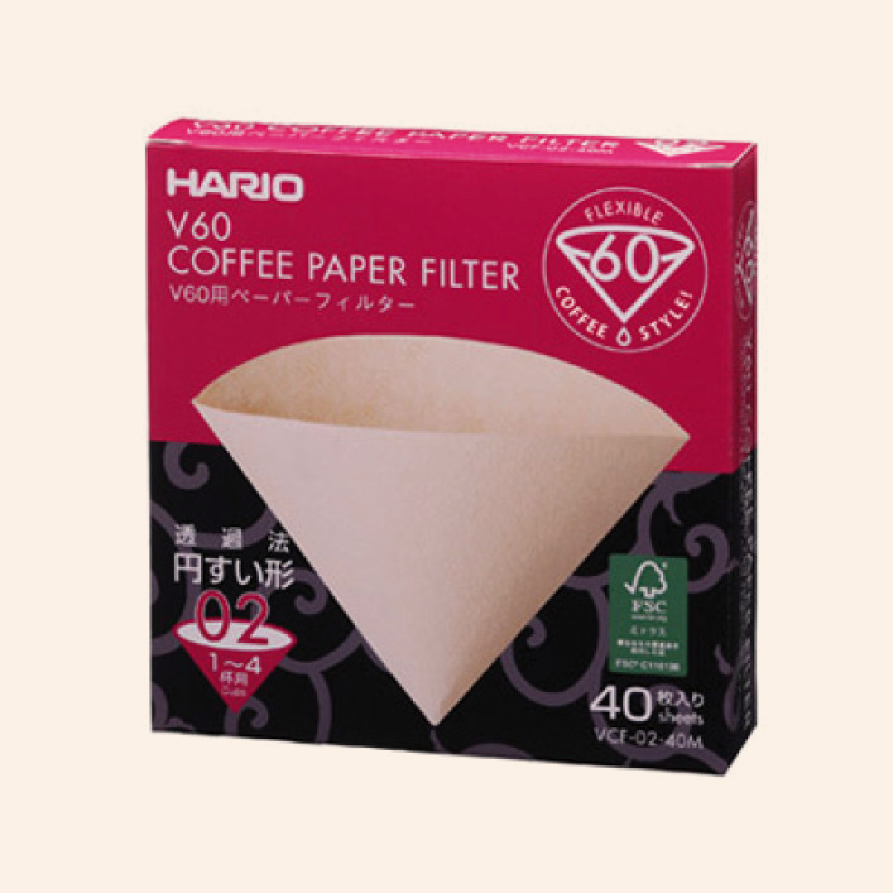 vcf-02-40m_1 Hario V60 Filter Paper Misarashi VCF 40