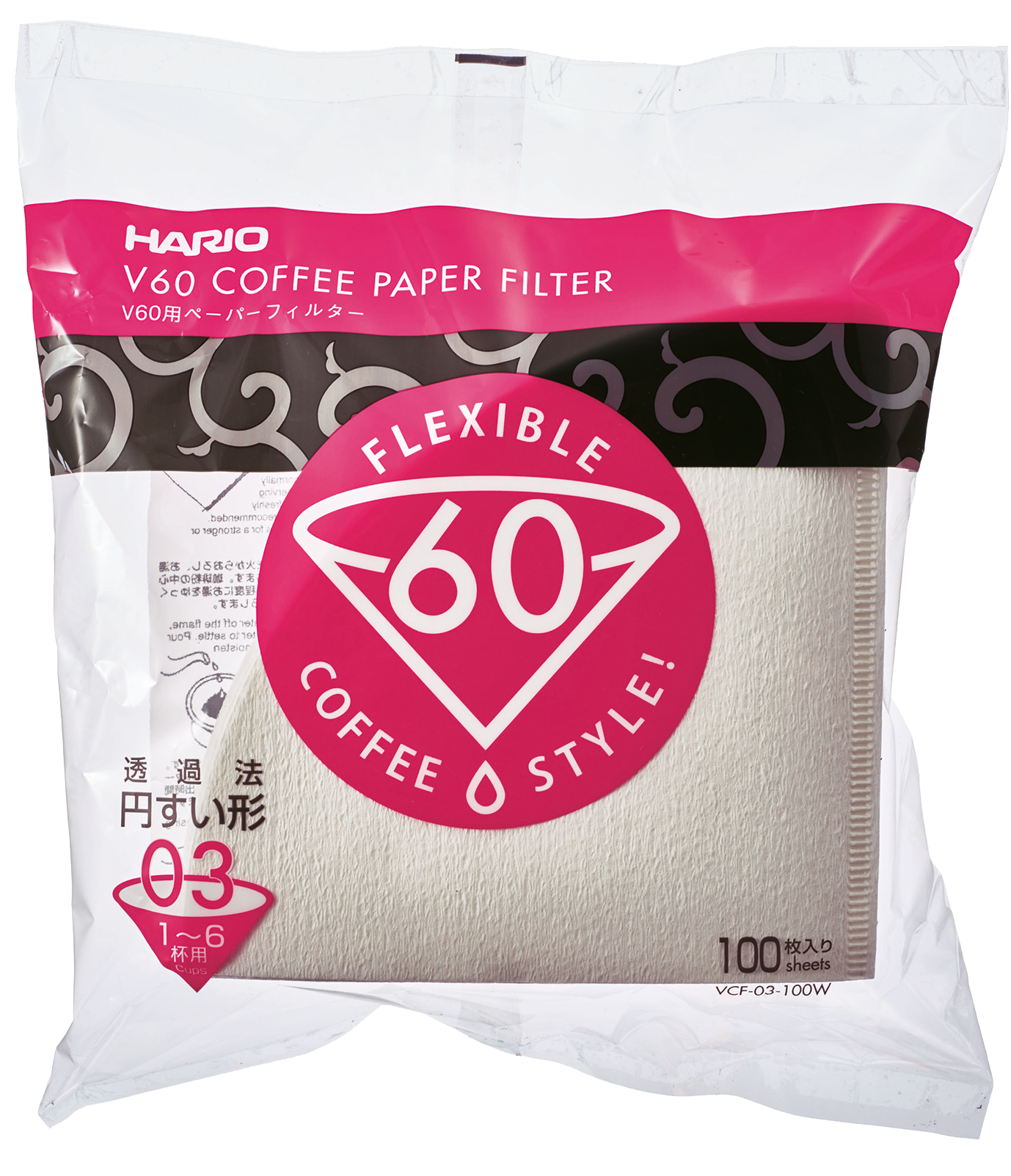 Hario V60 Filter Paper Wit VCF 100 Hario V60 Filter Paper Wit VCF 100